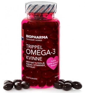 -3       , Trippel Omega-3 Kvinne Biopharma, 120